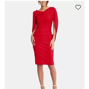 Betsy Adam caped sheath dress